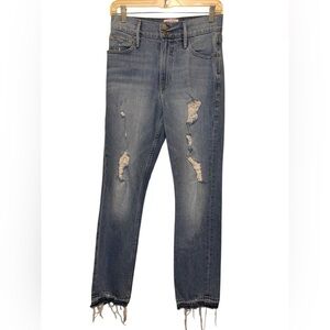 Frame denim womens jeans 26 Blue Distressed Heritage Le Sylvie Slender Straight